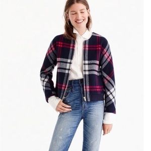 J. Crew Plaid Wool Bomber Jacket